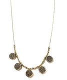 SS Druzy Platinum Circles and Beads Necklace