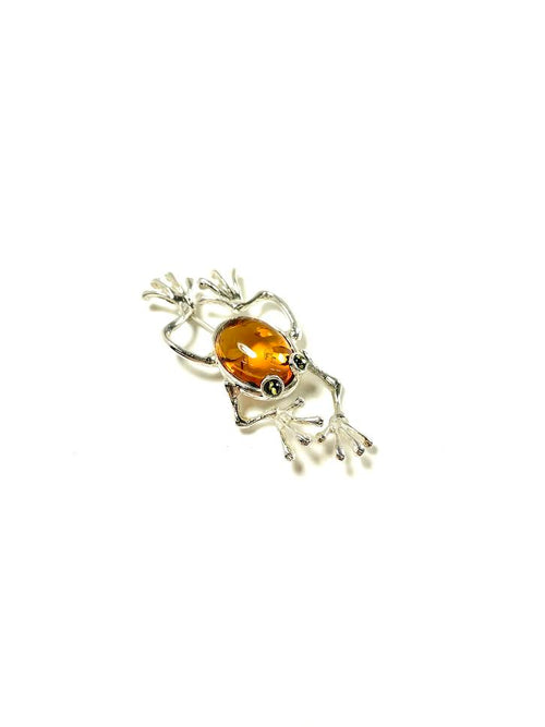 SS Amber Frog Pin