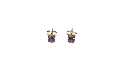 SS Amethyst Round Flower Studs