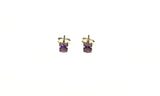 SS Amethyst 4mm Prong Studs