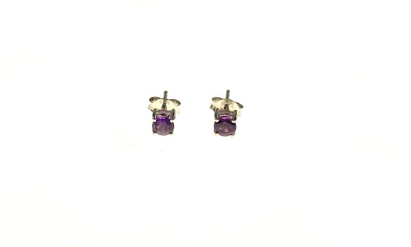 SS Amethyst 4mm Prong Studs