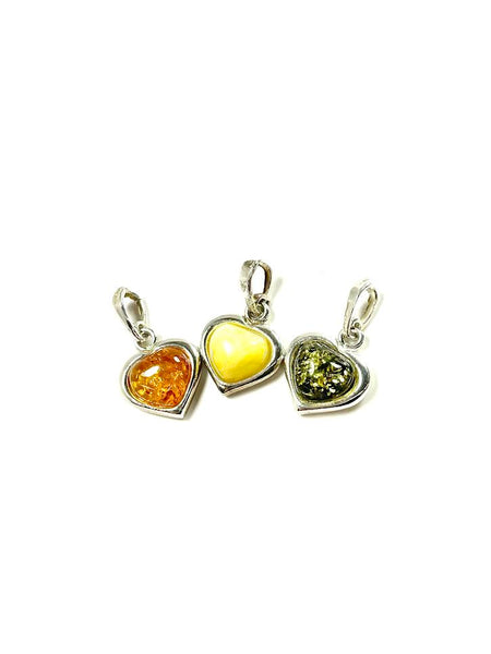 SS Amber Heart Stud Earrings