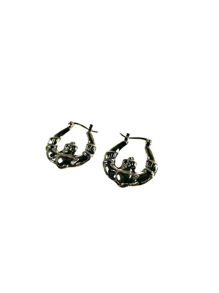 SS Claddagh Hoop Earrings