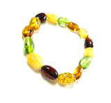 Multicolor Amber Elastic Bead Bracelet