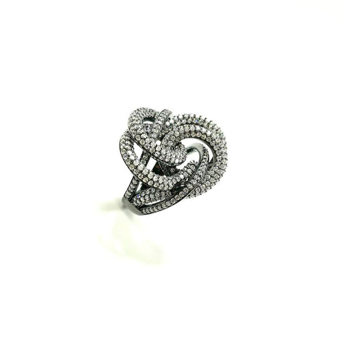 SS CZ Circle Knot Ring Size 9