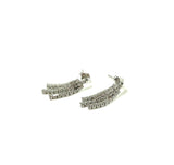 SS CZ Three Row Drop Earrings