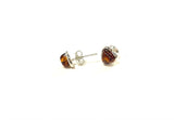 SS Amber Heart Stud Earrings