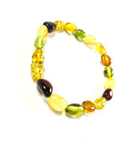 Multicolor Amber Bead Elastic Bracelet