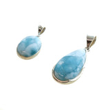 SS Assorted Larimar Bezel Pendants