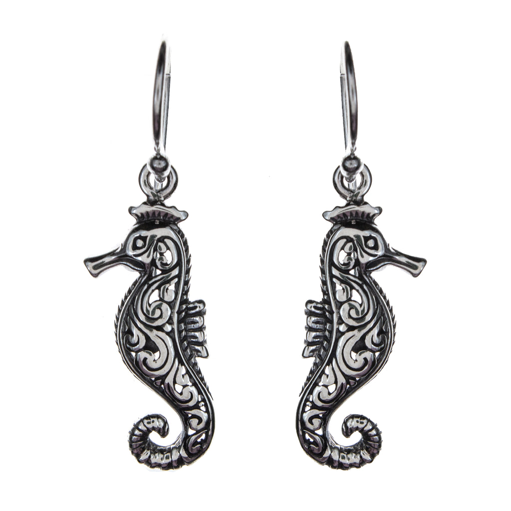 Sterling Silver Seahorse Earrings