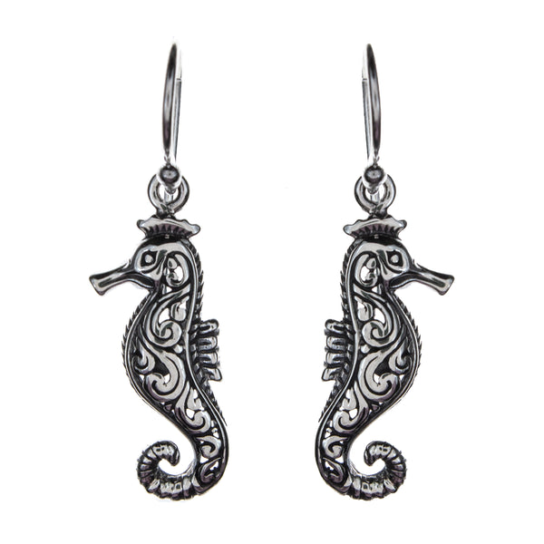 Sterling Silver Seahorse Earrings