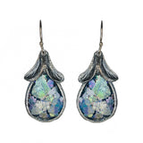 Sterling Silver Roman Glass Earrings