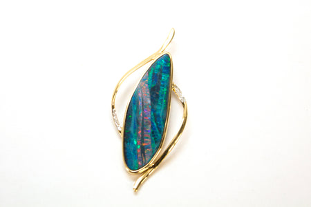 SS Created Opal Pear Rope Braid Earrings
