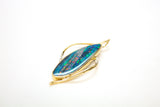14K Boulder Opal and Diamond Pendant