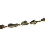 Sterling Silver Moldavite Nugget Toggle Bracelet