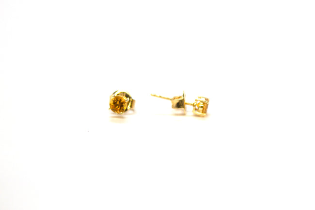 14K Citrine 3.75mm Circle Studs