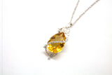 14KW Citrine Pear Twist Necklace