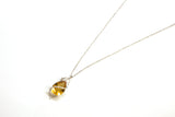 14KW Citrine Pear Twist Necklace