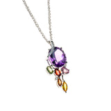 14K Amethyst Spring Leaves Necklace