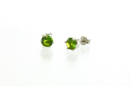 SS Amethyst Cabochon Round Studs