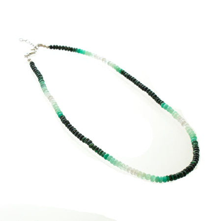 14K Emerald and Diamond Rectangle Necklace