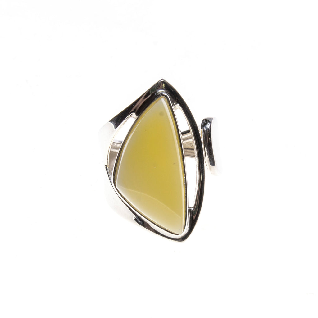 SS Butterscotch Amber Nugget Ring