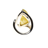 SS Butterscotch Amber Nugget Ring