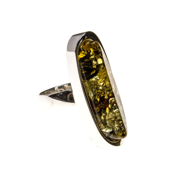 SS Amber Green Nugget Size 9