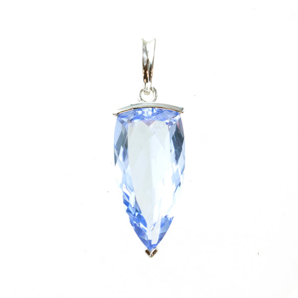 SS Blue Quartz Trillion Pendant