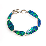 SS Created Opal Freeform Toggle Bracelet