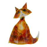 Art Glass Cat Orange Tabby