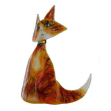 Art Glass Cat Orange Tabby