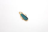 14K Boulder Opal and Diamond Oval Pendant