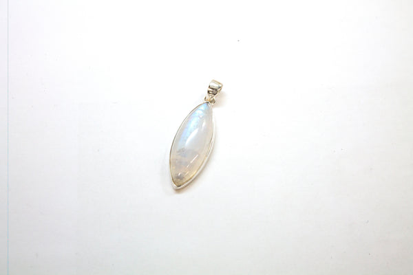 SS Rainbow Moonstone Bezel Pendant