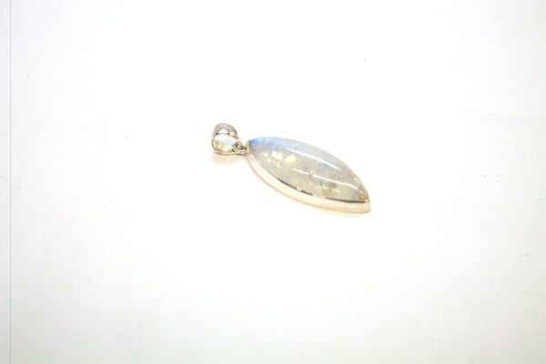 SS Rainbow Moonstone Bezel Pendant