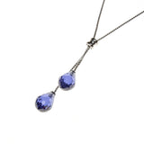 SS Created Tanzanite Lariat Necklace