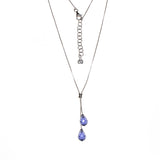 SS Created Tanzanite Lariat Necklace