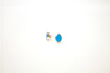 SS Created Opal Blue Pear Studs