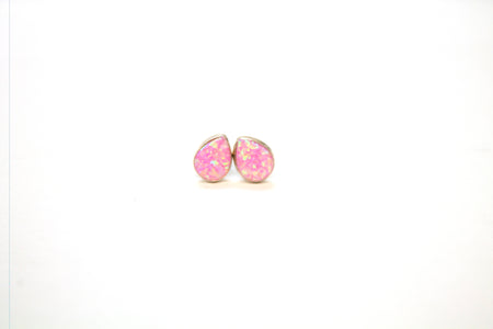 SS Amethyst Cabochon Round Studs