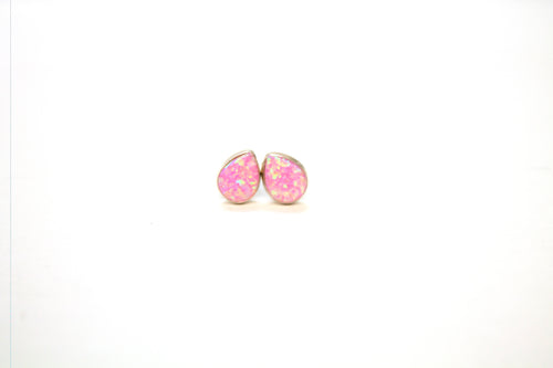 SS Created Opal Pink Pear Studs