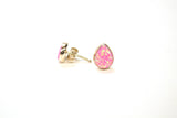 SS Created Opal Pink Pear Studs