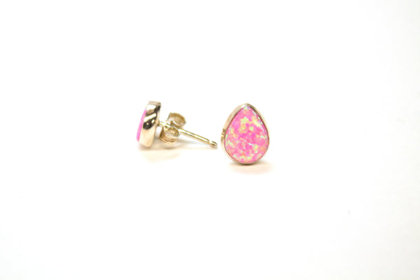 SS Created Opal Pink Pear Studs