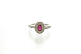 14KW Diamond and Ruby Oval Ring