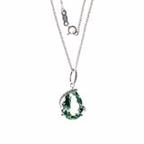 14K Green Amethyst Teardrop Necklace