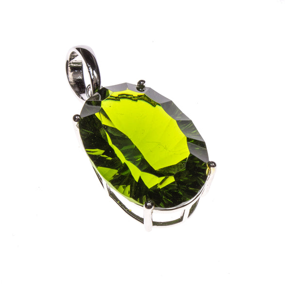 SS Created Peridot 18x25mm Pendant