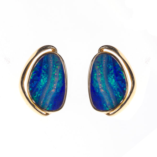 14K Boulder Opal Stud Earrings