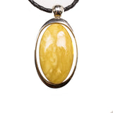 SS Butterscotch Amber Necklace W/ Rubber Cord