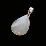 SS Pear Rainbow Moonstone Bezel Pendant