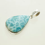 SS Larimar Pear Bezel Pendant