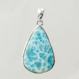 SS Larimar Pear Bezel Pendant